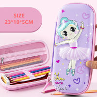 3D cute girl pencil case School stationery box Large capacity Pencil cases for children pen case Pink pen box kawaii gifts bag