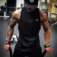 Summer muscle movement dog sleeveless vest waistcoat brother on the dress shirt fitness loose training lu iron T-shirt