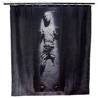 【CW】☾◈  Factory Han In Carbonite Fabric Shower Curtain Soft Polyester Gray Set Accessory for with Hooks