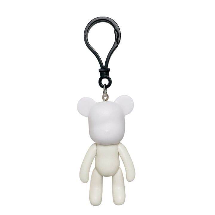 wybu-fluid-violence-bear-keychain-handmade-diy-material-package-homemade-fluid-bear-pendant-white-embryo-creative-hand-wholesale-key-chains