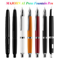 ใหม่ MAJOHN A1เคลือบสีดำที่มีคลิปกดน้ำพุปากกาหดพิเศษวิจิตรปลายปากกา0.4มิลลิเมตรโลหะปากกาหมึกที่มีการแปลงสำหรับการเขียน