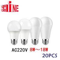 20ชิ้นหลอดไฟ LED โคมไฟ AC 220โวลต์-240โวลต์ A60 8วัตต์-18วัตต์ B22 E27หลอดไฟ LED หลอดไฟแสงสำหรับห้องนั่งเล่นสำหรับบ้าน