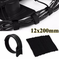 50Pcs/Set 12 x 200mm Reusable nylon Cable Ties Hook and Loop Cable Tie with Eyelet Hole Cables organizer Hook loop sticky straps