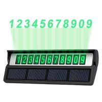 Temporary Parking Plate Luminous Car Parking Plate Notification Phone Number Card Solar Charged Concealed Parking Number Plate