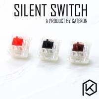 Gateron 3Pin สวิตช์เงียบ5พินสีแดงสีดำสีน้ำตาลสำหรับคีย์บอร์ดกลไกแบบกำหนดเอง Xd64 Eepw84 Gh60 Tada68 Xd96 87 Ansi 104