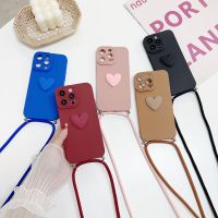 Casing Ponsel Tali Selempang Hati Cinta untuk Xiaomi Mi 11 T Pro 9 10 Mi 11 Lite Mi 11 Lite 11 T 10T Penutup Tali Perempuan