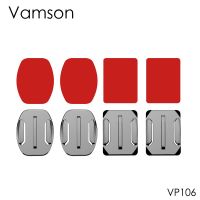 อุปกรณ์เสริมของ Vamson กระดานโต้คลื่นแบบมีกาวแบน8ชิ้นหมวกกันน็อคแบบนูนสำหรับ Gopro Hero 8 7 6 5 4K สำหรับ Yi 4K สำหรับขาตั้งกล้อง