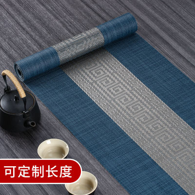 （HOT) ธงโต๊ะน้ำชาสไตล์จีนใหม่เสื่อชาสไตล์เซนลมเสื่อถาดชาเสื่อกาน้ำชาเสื่อผ้าปูโต๊ะเสื่อน้ำชากันน้ำ