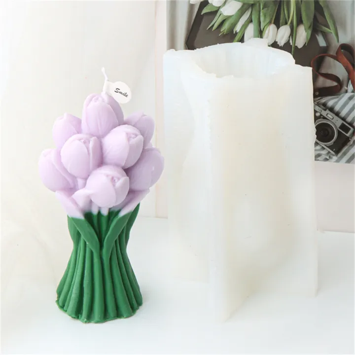 soap-candle-mold-gypsum-candle-mold-flower-candle-mold-silicone-candle-mold-lilies-candle-mold