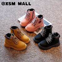 XSM MALL อินเทรนด์สไตล์อังกฤษเด็กหญิงและเด็กชายรองเท้ามาร์ตินซิปลูกไม้ขึ้นนุ่มแต่เพียงผู้เดียวป้องกันการลื่นเด็กรองเท้า2-16ปี T22N09CC-02