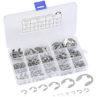 13 Size Assortment E Card Kits 1.2-15mm 304 Stainless Steel External Retaining Ring E Circlip Snap Ring Washer