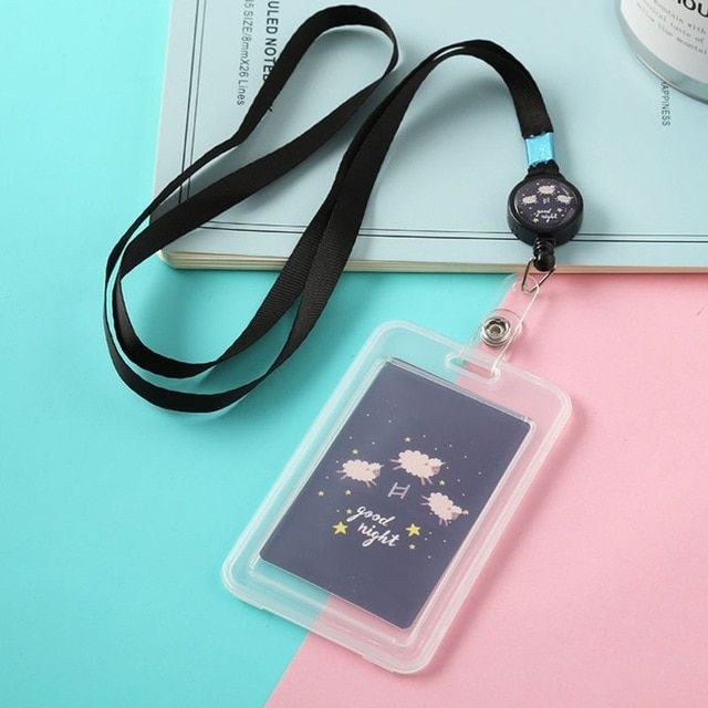 2pcs Personalised Lanyard Neck Strap Wristlet Strap Card Holder's