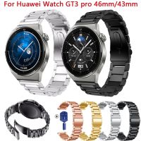 （Bar watchband） วงเหล็กสแตนเลสสำหรับนาฬิกา Huawei GT3 GT 3 2สายสายรัดข้อมือโลหะ20 22มม. GT2 Pro 42มม. 46มม. สายคาดสายรัดข้อมือนาฬิกาอัจฉริยะ