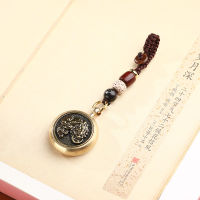 Pure brass Chinese red money key ring Pixiu single-sided moneymaking pendant jewelry life year VRDW