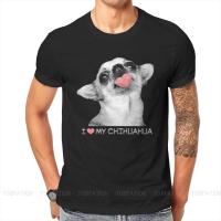 การพิมพ์สี chihuahua Dog Lovers เสื้อยืดผู้ชาย I Love บุคลิกลักษณะ Harajuku streetwear เทรนด์ใหม่