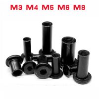 10pcs M3 M4 M5 M6 Black Zin Plated Large Flat Hex Hexagon Socket Head Rivet Connector Insert Joint Sleeve Cap Butt Nut