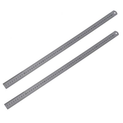 2X Stainless Metal Measuring Straight Ruler 60cm