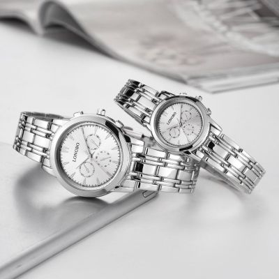 LONGBO-93139A ผู้ชายนาฬืกาข้อมือ นาฬิกาคู่รัก แฟชั่นผู้หญิงนาฬิกาสแตนเลสพร้อมส่งจากไทยรับประกัน 1 ปี นาฬิกาควอตซ์