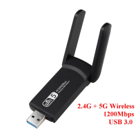 อะแดปเตอร์ USB 3.0 Wifi 1200Mbps Dual Band 5GHz 2.4Ghz 802.11AC RTL8812BU เสาอากาศอีเทอร์เน็ต Dongle สำหรับเดสก์ท็อปแล็ปท็อปการ์ดเครือข่าย