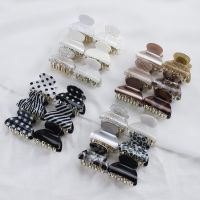 【CC】☁❁  6PCS Floral Small Crab Hair Claw Clip Leopard Acetate Barrette Clamp Accessories Set