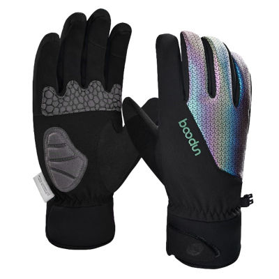 Boodun Long Finger Cycling Gloves Waterproof Contact Screen Gloves for Outdoor Cycling Waterproof Windproof Warm Gloves