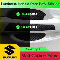 เหมาะสำหรับ Suzuki 3D Matt Carbon Fiber Luminous Door Bowls Handle Stickers Anti-Collision Strip