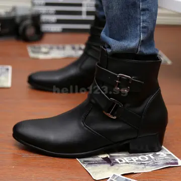 Mens formal hot sale leather boots