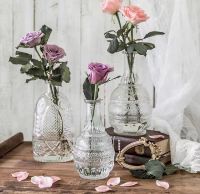 พร้อมส่ง［Becky home shop］แจกันดอกไม้ European vaseแก้วโปร่งใสแจกันยุโรปห้องนั่งเล่นที่เรียบง่ายตกแต่ง