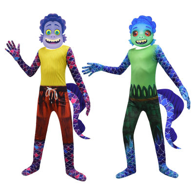 New Movie Luca Kids Cosplay Legend Halloween Costume Summer Friends Sunny Bodysuit Fancy Set Children Performance Costume