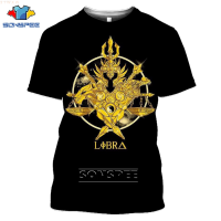 SONSPEE (สต็อกเพียงพอ) 2023 new design- Anime Saint Seiya Print T-shirt Twelve Constellation Cartoon Harajuku Casual Fashion Short Sleeve Oversized Mens Topsคุณภาพสูง size:S-5XL