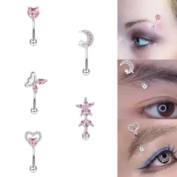 Dangle hot sale eyebrow rings