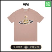 Vivienne Westwood Vivienne Westwood Queen Mother Saturn เสื้อยืดพิมพ์ลายผู้ชายหลวมอินเทรนด์แบรนด์สั้น