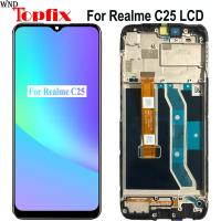 สำหรับ OPPO Realme C25จอแสดงผล LCD แบบสัมผัสหน้าจอโทรศัพท์แทนการประกอบสำหรับ6.5 "Realme C25แสดงผล RMX3191 RMX3193