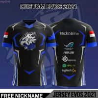 NEW (สต็อกเพียงพอ) 2023 kaos T SHIRT COSTUM eVos, FreeFire,pubg grtis nm+Logoคุณภาพสูง size:S-5XL