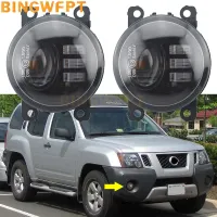 Double LED Fog Lamps DRL 12V For Nissan Xterra N50 2005 2006 2007 2008 2009 2010 2011 2015 Patrol Jimny Lens Fog Lights Assembly