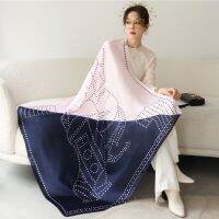 LUCY Fashion Scarf 110 * 110cm square scarf womens shawl printed scarf imitation silk scarf large scarf