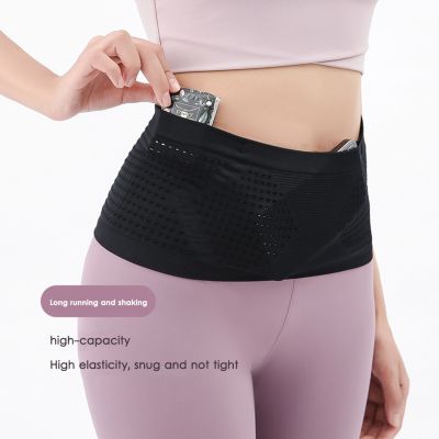 Seamless Invisible Running Waist Belt Bag Gym Bags Unisex Sports Fanny Pack Mobile Phone Bags for Gym Fitness Jogging Cycling Running Belt