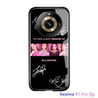 เคสฝาหลัง Realme 11 Pro 5G Realme 11 Pro + 5G กระจกเทมเปอร์เคสมันวาวการออกแบบกลุ่มเด็กผู้หญิงยอดนิยมของเกาหลีใต้