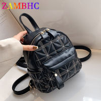 3 In 1 Mini Quilted Soft PU Leather Backpacks for Women 2022 Luxury Designer School Bags for Teenagers Girls Shoulder Back Packs