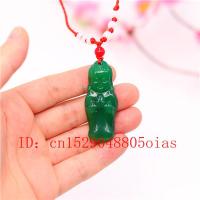 Agate Jade Stone Buddha Pendant Necklace Jadeite Jewelry Charm Amulet Carved Fashion Natural Chinese Gifts for Women Men