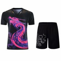 2021 New Men &amp; women CHINA Dragon Table Tennis Jerseys Shorts Sets,Men &amp; kids badminton shirt ping pong clothes sports suits