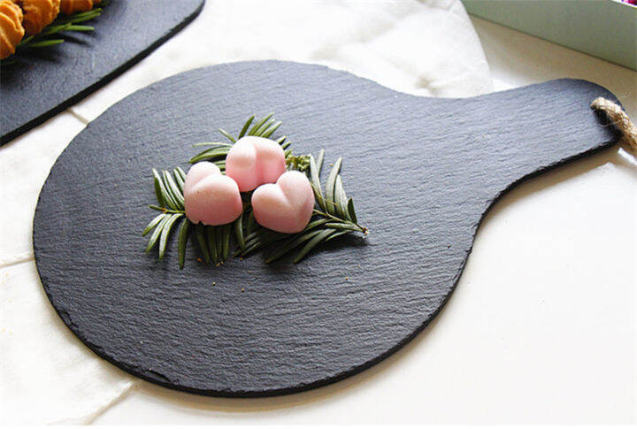 black-slate-flat-plate-stone-dish-sushi-seafood-dessert-cake-muse-restaurant-tableware-steak-pizza-cake-handle-cheese-food-tray