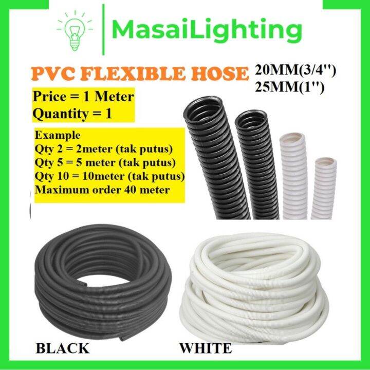 [A TOOL044]♨ ↂ （1 Meter）Flexible Pvc Wiring Flexible Hose conduit corrugated flexible pipe 20mm