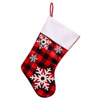 Christmas Stockings - Perfectly Rustic Stocking - Snowflake Design - Holiday Party Decor - 9 x 18 inch