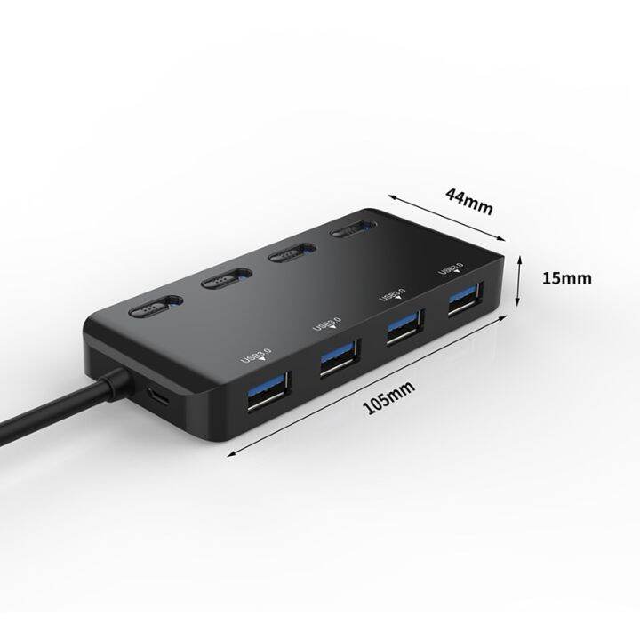 ultra-slim-4-port-usb-3-0-data-hub-splitter-extender-with-individual-power-switch-and-led-lights-usb-hubs