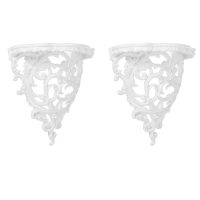 2X Baroque Style Decorative Shelves for Living Room Flowers Wall Hanging Storage Rack Small