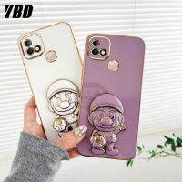 เคสโทรศัพท์ซูเปอร์มาริโอตัวการ์ตูนพับเป็นขาตั้ง YBD เข้ากันได้กับ Infinix Smart 5 Pro Hot 10i X658B X658E X659B คสฝาหลัง TPU แบบนิ่ม