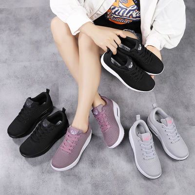 RUIDENG Slimming Lady Lose Weight 5 cm Platform Wedge Sneakers Women Summer Breathable Mesh Sports Female Fitness Swing Shoes รุ่น 11228