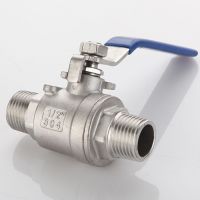 304 Stainless Steel Two Piece Ball Valve 1/4 3/8 1/2" 3/4" 1" 2" BSP Male x Male Thread Water Gas Oil Switch Fitting Adapter