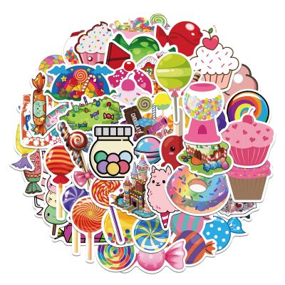 ✾ 50PCS Colorful Candy Graffiti Korean Sticker Fridge Cute Kid Anime Custom Skateboard Skate Stickers For Phoneone Child Bike